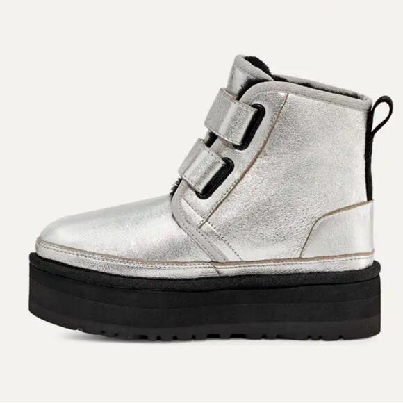 UGG Neumel Platform Leather Metalic Size 6 - Picture 4 of 4